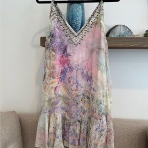 Camilla Pastel Beaded V-Neck Top